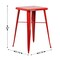 Merrick Lane Retta Patio Dining Table with Metal Frame and Square Top